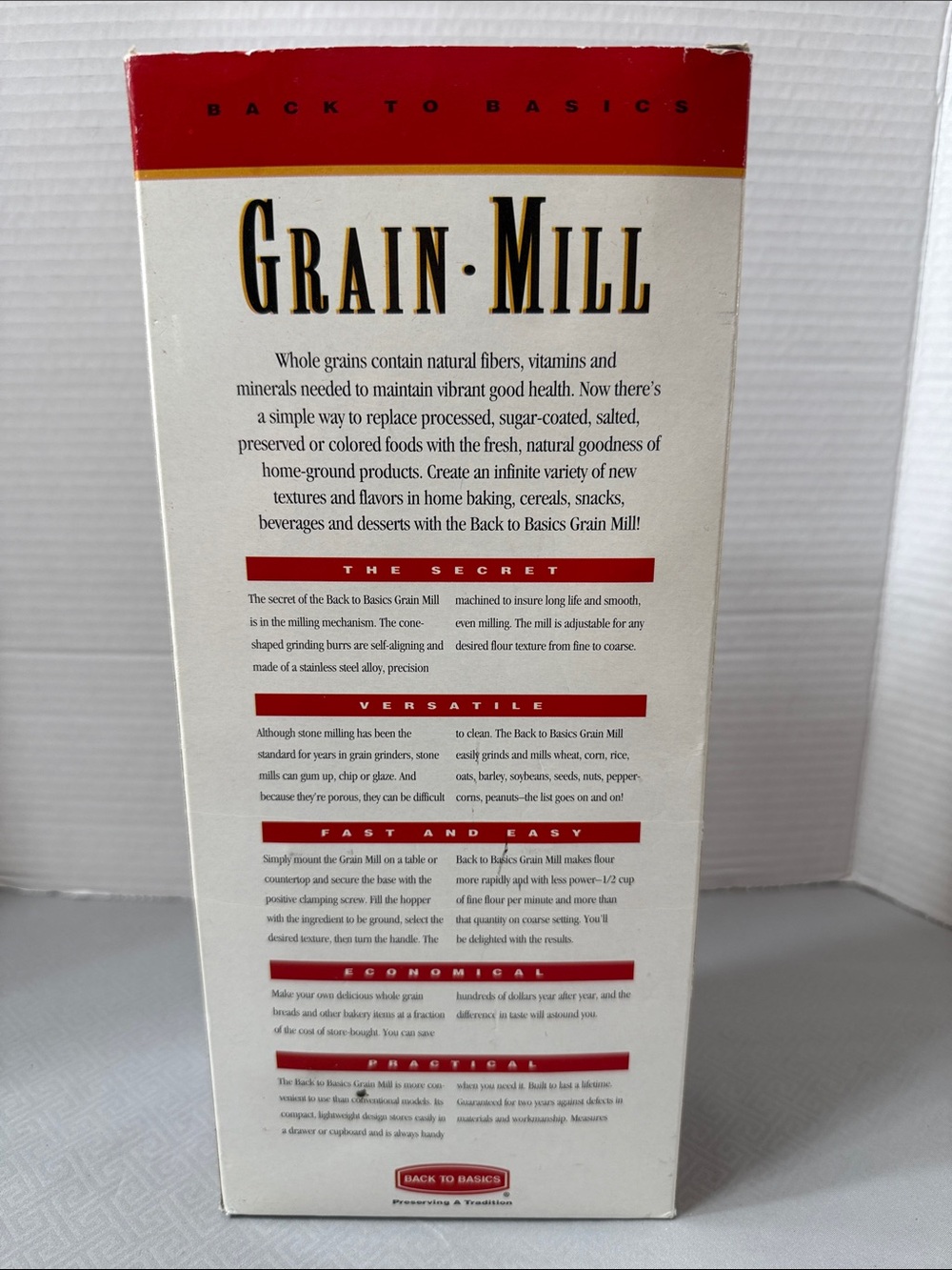 Vtg  Back to Basics Manual Hand Crank Wood Handle Grain Mill Grinder Model #555 - Picture 2 of 14